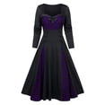 thumbnail image 3 of HOWPAY Halloween Dresses For Women Long Dress Lace Patchwork Color Block Style Halloween Fancy Outfit For Cosplay Masquerade Party Stage Event Halloween Costumes L, 3 of 3