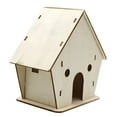 thumbnail image 4 of Casita para pájaros de madera sin terminar, nido para pájaros hecho a mano, jaula para pájaros sin ensamblar 15cm x 16cm x 95cm, 4 of 8