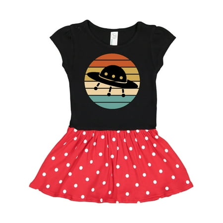 

Inktastic Space Travel Saucer Retro Sunset Gift Toddler Girl Dress