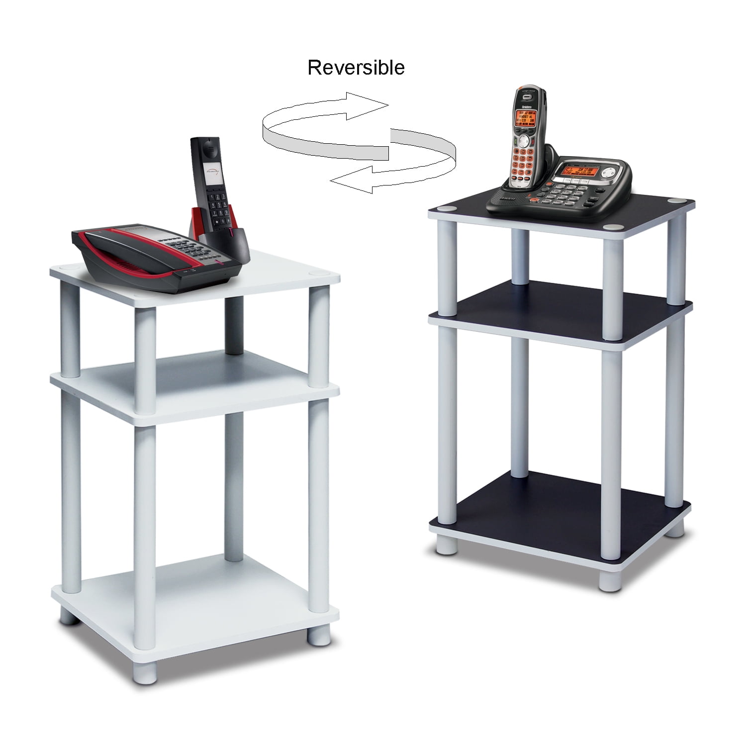 Furinno Just 3-Tier No Tools White End Table, Stylish Small Furinno Just 3-Tier No Tools White End Table, Stylish Small