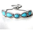 thumbnail image 3 of SHIQI-Womens Turquoise Bracelet - Oxidized Silver or Gold-Tone Bracelet with Turquoise Stones, 3 of 4