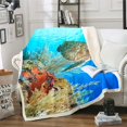 thumbnail image 1 of Fleece Throw Blanket, Home Decorative Warm Ocean Marine Themed Print Plush Cozy, 1 of 5