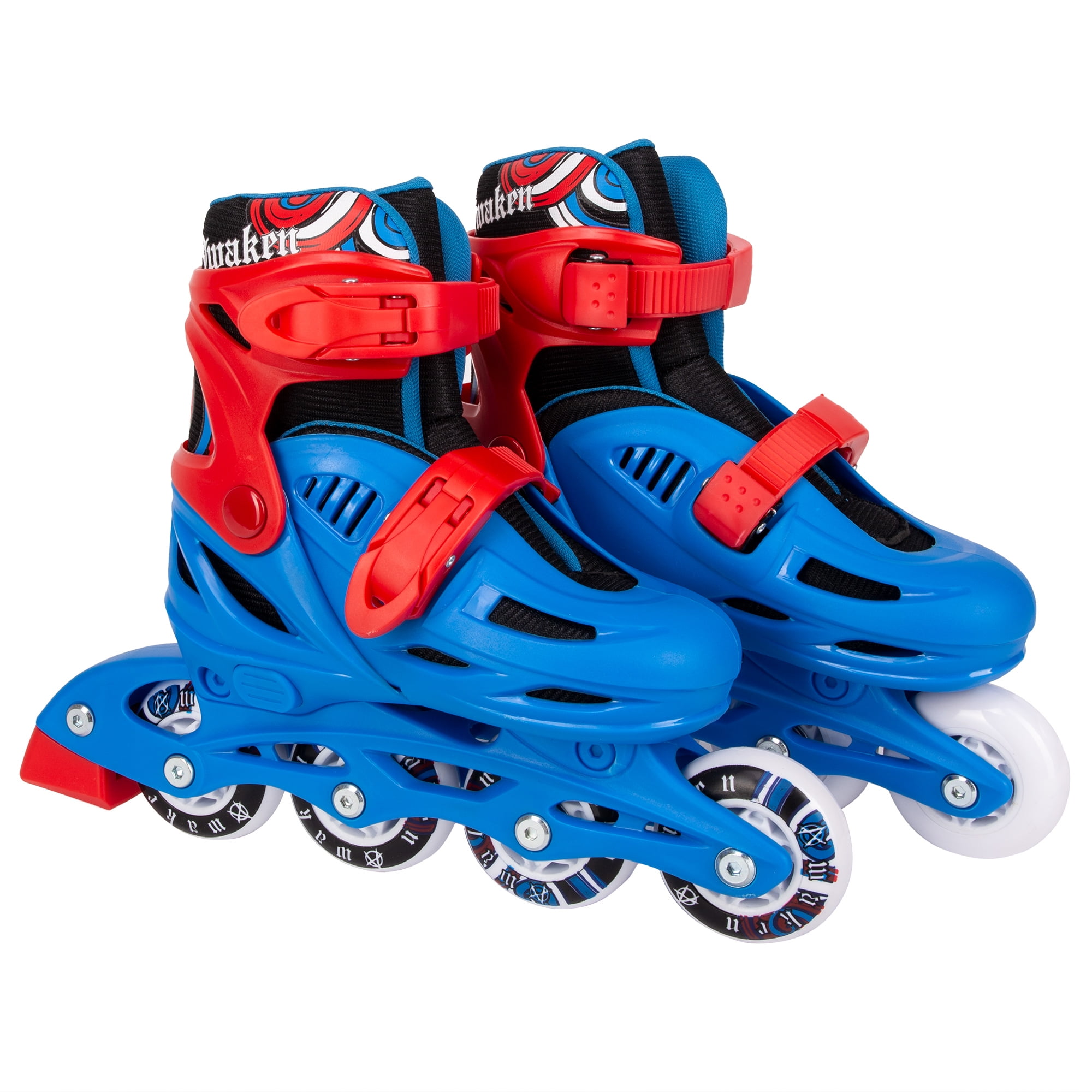 Awaken Adjustable Size Inline Roller Skates Kids Youth Boys Girls Youth (Blue, Youth 13- Kids 3)