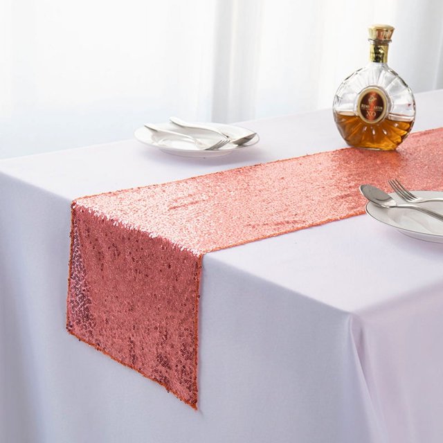 Chemin de Table « Nappe à Paillettes Dorées Ruban de Table »