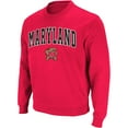 thumbnail image 2 of Men's Colosseum Red Maryland Terrapins Arch & Logo Crew Neck Sweatshirt, 2 of 5