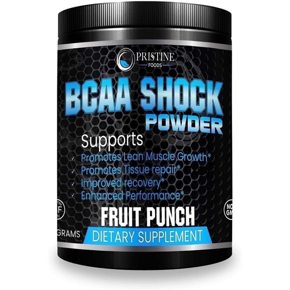Pristine Foods Muscle Maximizer BCAA Powder, Fruit Punch, 300g