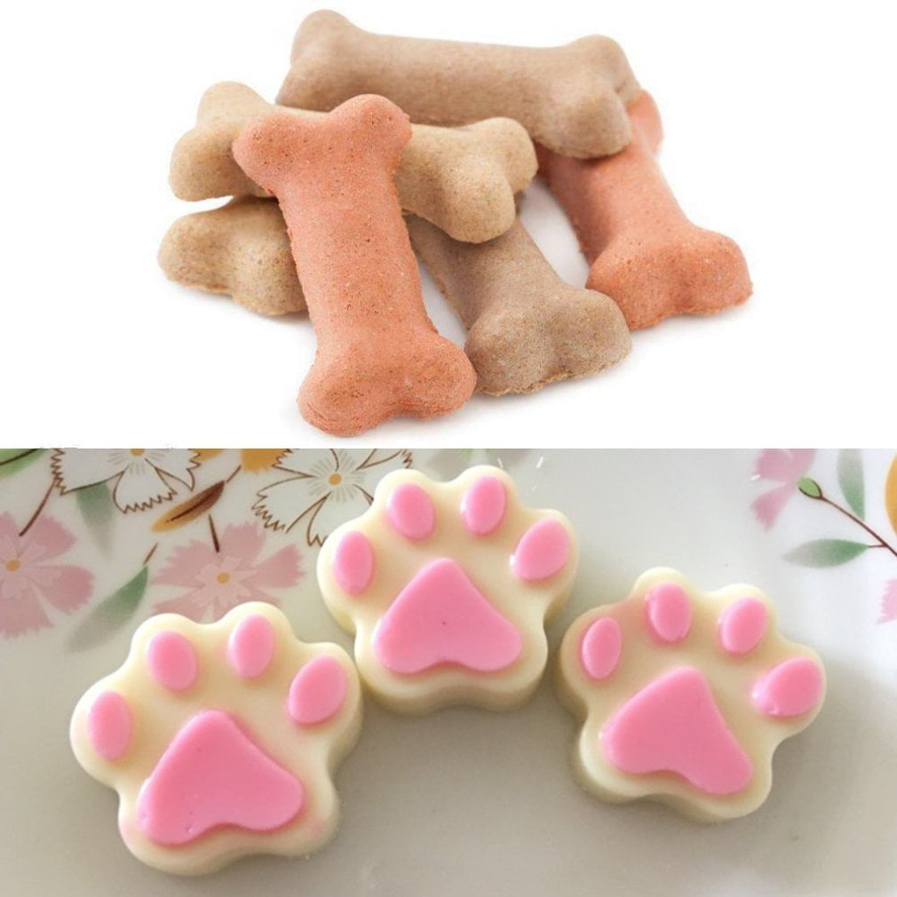 3 Pack Silicone Ice Mold Trays with Puppy Dog Paw and Bone Shape ...