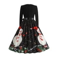 thumbnail image 4 of DYMADE Women Christmas Elegant Printed Knee Length A-line Dress, 4 of 4