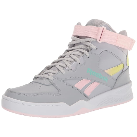Reebok Women's BB4500 Hi High Top Basketball Shoe, Cold Grey/White/Acid Yellow, 8
