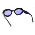 thumbnail image 4 of Iconic Minimal Thick Plastic Mod Oval Fashion Sunglasses Black - Purple, 4 of 4