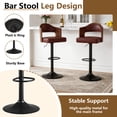 thumbnail image 4 of ClinQ Swivel Adjustable Bar Stools Set of 3, PU Leather Upholstered Bar Chairs with Bentwood Backrest and Hydraulic Lift for Kitchen Island, Brown, 4 of 9