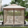 thumbnail image 4 of Costway 10 X 10 FT Patio Gazebo with Netting Walls 4 Sandbags Zippered Doors Outdoor, 4 of 10