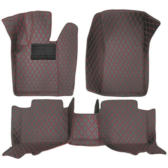 leadwolf Car Floor Mats Carpet Custom Fit for Lexus GS 2008-2011 5 Seats Floor Mats All Weather PU Leather Front & Rear Full Set Black Red