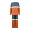 thumbnail image 5 of biudgviw Womens Pajama Sets Trendy Color Block Long Sleeve Sleep T-Shirts Baggy Comfy Long Pants Loungewear Sleepwear Sets, 5 of 5