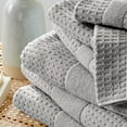 thumbnail image 5 of Market & Place 100% Cotton Waffle Weave 4-Piece Bath Towel Set, Light Grey, 5 of 6