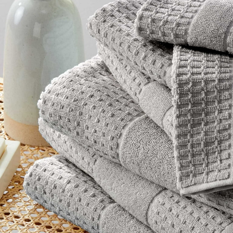 Ultra Soft 100% Cotton 4-Piece Bath Towel Set Light Gray