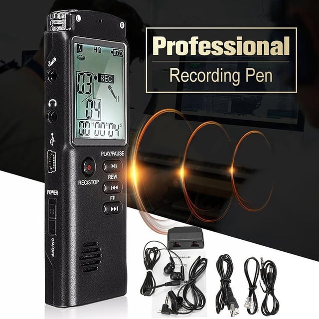 Enregistreur Audio Numérique 8/16 Go, Dictaphone, Lecteur Mp3, PRO, Conférences & Réunions, Microphone Sensible, Portable, Durable, USB