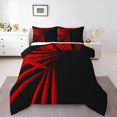 thumbnail image 2 of Erosebridal Abstract Ombre Bedding King Comforter Set, Retro Geometry Striped Down Comforter, Black Red, Reversible 3 Pieces, 2 of 7