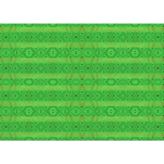 Ahgly Company Indoor Rectangle Patterned Lime Green Area Rugs, 2' x 3'