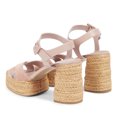 thumbnail image 4 of YDN Women Open Round Toe Espadrilles Block High Heels Platform Cross Strap Buckled Sandals Fashion Dressy Outdoor Shoes Size 14 Pink, 4 of 5