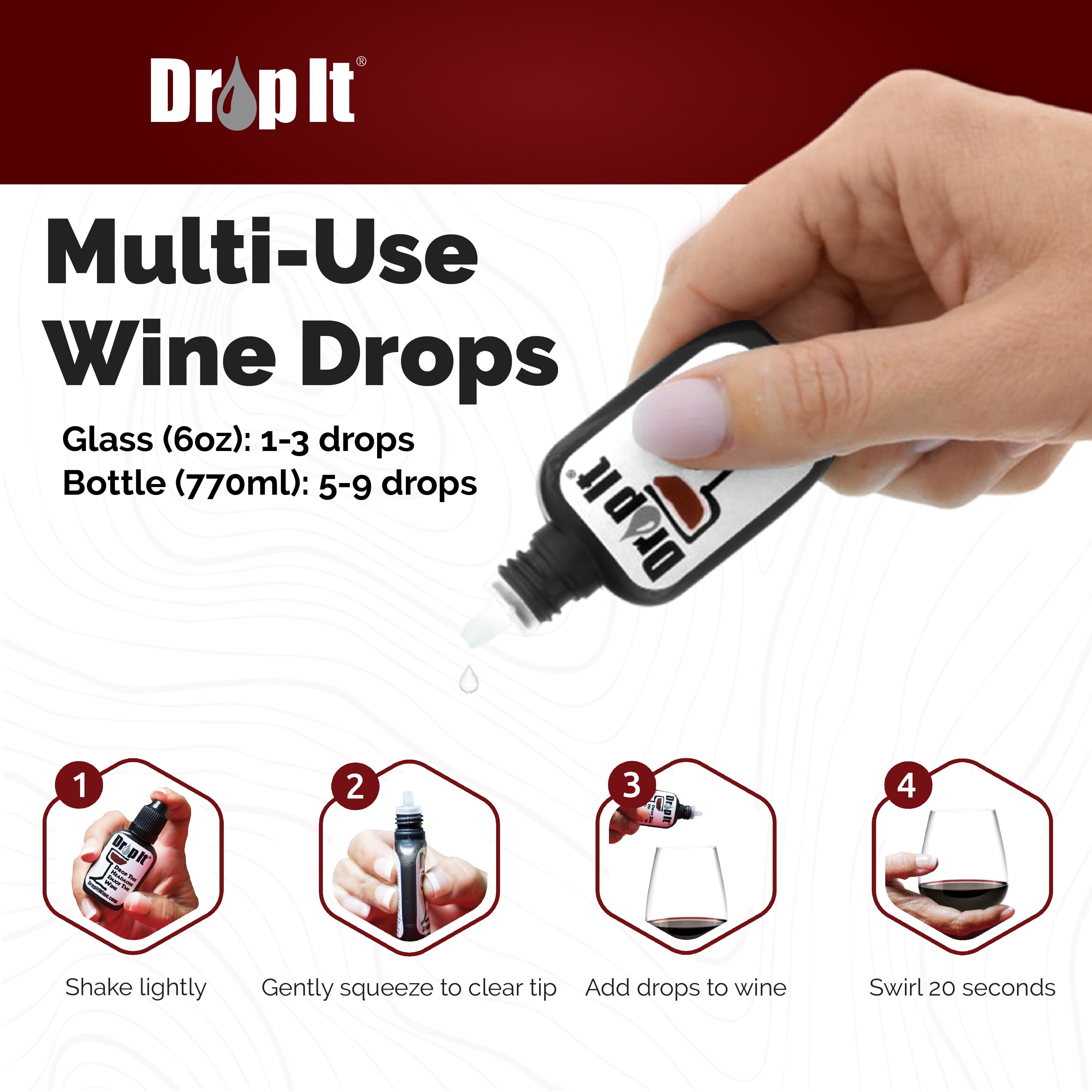 The Original Drop It Wine Drops, 4pk- USA Made Wine Drops That Naturally  Reduce Both Wine Sulfites and Tannins- Can Eliminate Wine Headaches, Wine  Allergies and Histamines- A Wine Wand Alternative 