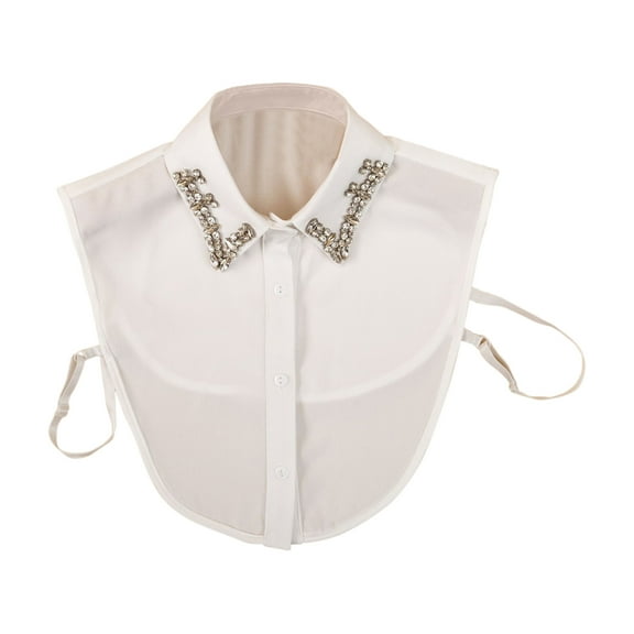 White Christmas Rhinestone Detachable Collar, Detachable Collars for Women, Womens Dickey Collar, Elegant Dickey Collars