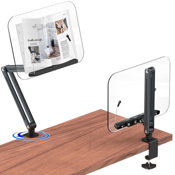 Estantería de Abrazadera de Escritorio para Lectura, Diseño Ergonómico, Ajustable A 20 Pulgadas con Base Giratoria Soporte de Libro de Cocina B