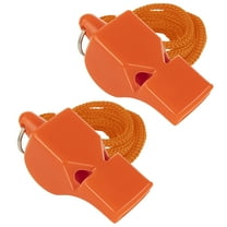 Toptie 2 Pcs Pealess Whistles with Lanyard Emergency Safety Whistles for Sports Lifeguard Survival-Orange