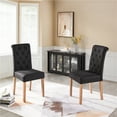Alden Design Tufted Upholstered High Back Parson Dining Chair, Set of 2