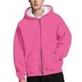 thumbnail image 2 of GrmtClth Hoodies for Men Casual Zip Up Hooded Sweatshirt Trendy Long Sleeve Pullover 2025 Fall Oversized Outerwear with Pockets Pink M, 2 of 5