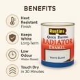 thumbnail image 4 of Rustins Quick Drying Radiator Enamel Paint White Gloss Finish 250ml, 4 of 4