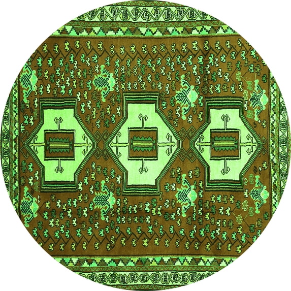 Ahgly Company Indoor Round Persian Green Traditional Area Rugs, 6' Round