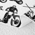 thumbnail image 5 of Castle Fairy Black White Motocross Rider Quilt Full for Boys,Checkered Flag Dirt Bike Full Bedspread Sets,White Black, 5 of 7