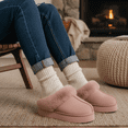 thumbnail image 2 of Comwarm Fuzzy Platform Slippers for Women, Comfy Winter Women Slippers, Memory Foam House Shoes, 2 of 6
