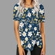 thumbnail image 2 of Blusas de Manga Corta para las Mujeres Botón Impreso Cuello Redondo Top Casual, Blusas para las Mujeres Casual, 2 of 5