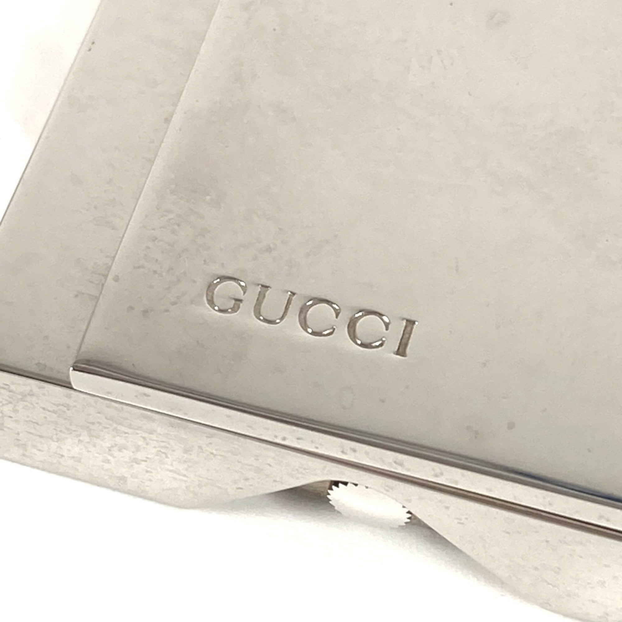 Pre-Owned GUCCI REF0840 Logo Travel Watch Interior Table Clock SS