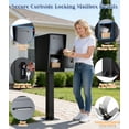 thumbnail image 4 of Esheno All in One Locking Mailbox Galvanized Steel with Combo Lock Key Weatherproof for Mail Packages Black, 4 of 7