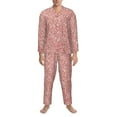 thumbnail image 4 of Kll Rose Gold Pink Glitter Sleepwear Mens Flannel Pajamas,Long Cotton Pj Set, 4 of 9