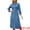 Blue, variant on DARING DIVA Women's Ruffle 3/4 Sleeve Jean Button Down Shirt Dress L Dark Blue