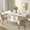 White Marble, variant on Kevinplus Dining Table Table Top with Removable Leaf Trestle X Shaped Base for Farmhouse Kitchen, Black,59x43 Inch