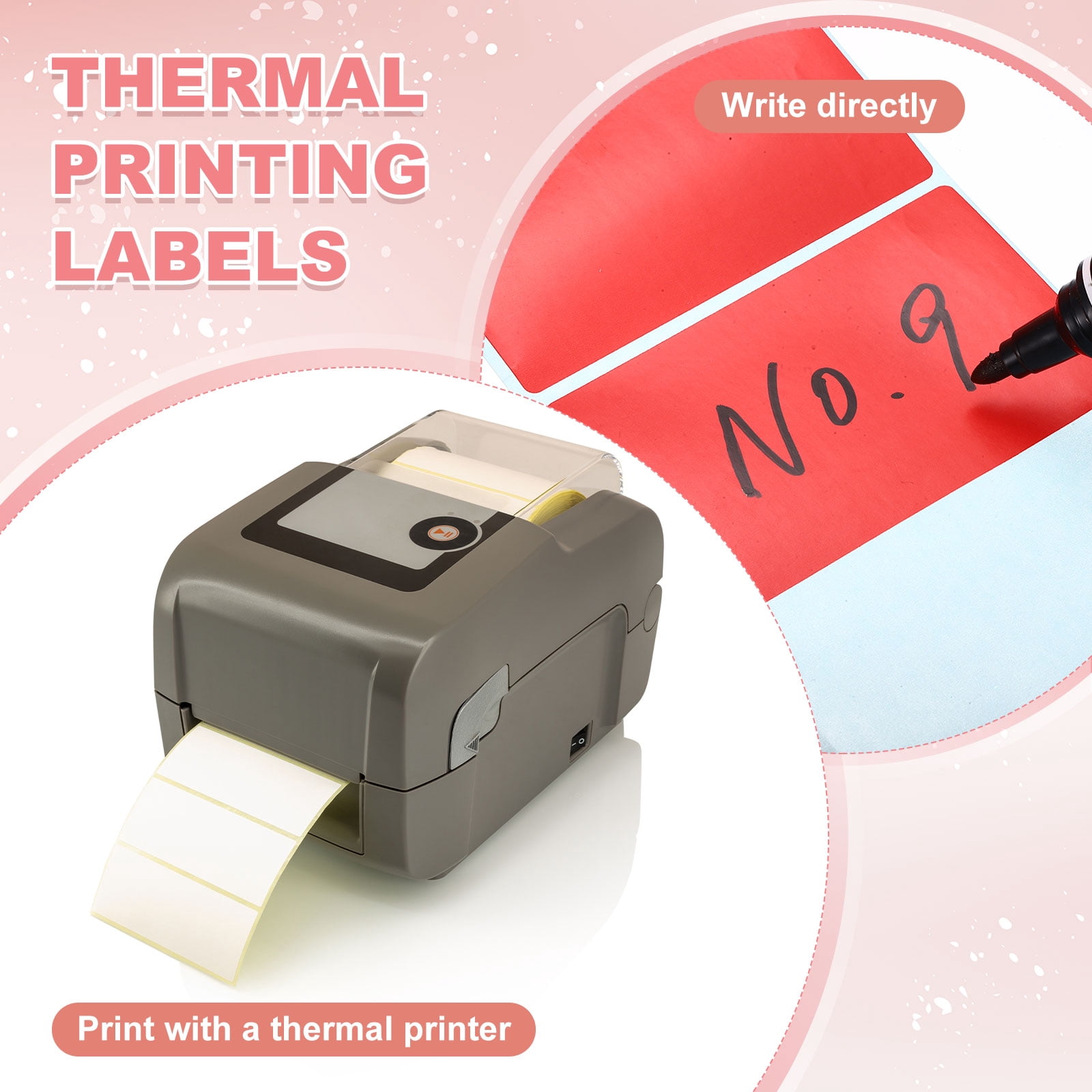 Uxcell Thermal Labels, (2 x 3 Inch, Green) (1000 Pcs), Color Direct Thermal Printer Sticker Self-Adhesive Barcode Label Paper, Suit for - Shipping Address/Mailing Name