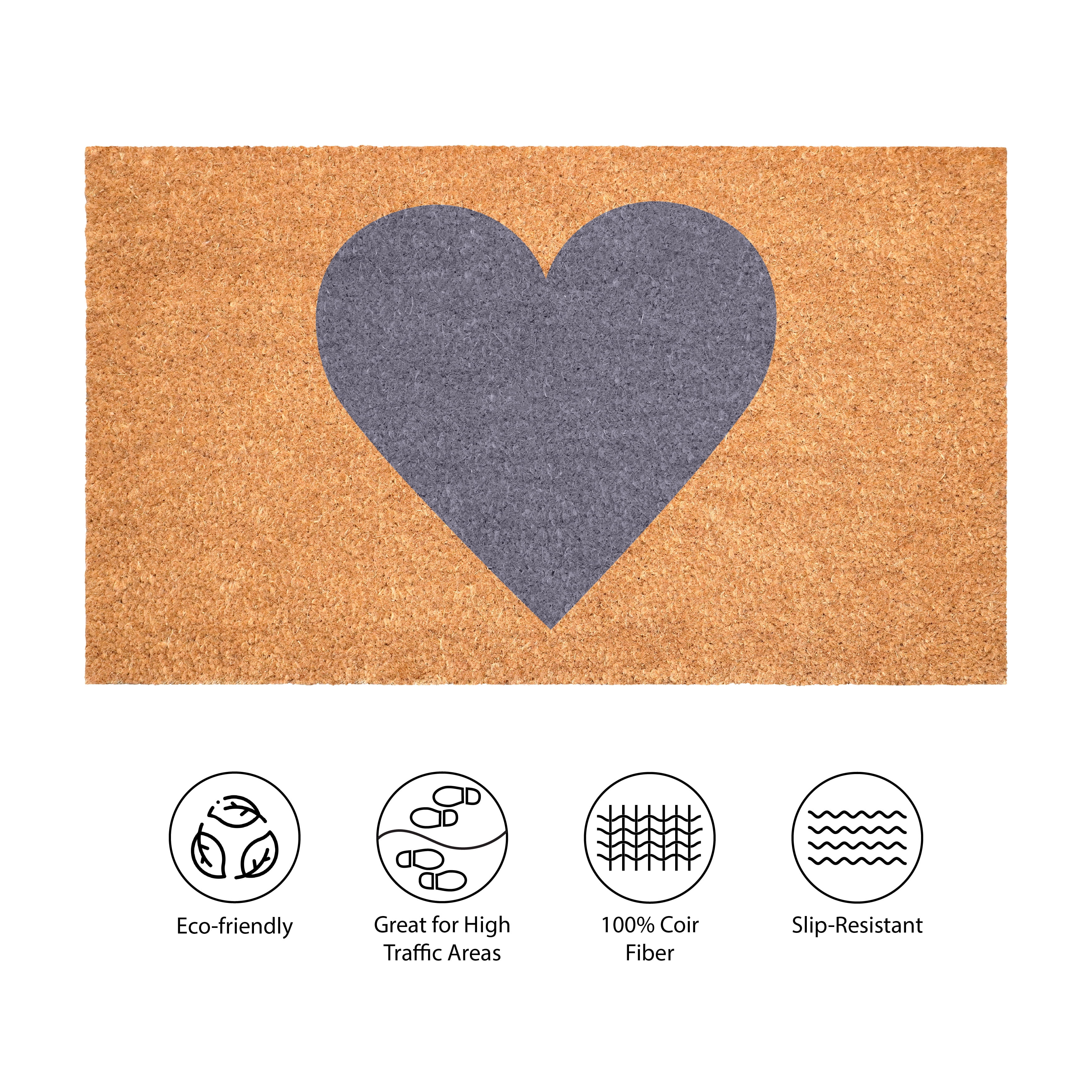 Calloway Mills Gray Heart Doormat