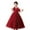 Wine, variant on Girls' Sequin Tulle Floor-Length Dress – Illusion Neckline with Puff Sleeves, Sparkly Bodice for Flower Girl, Wedding Pageant & Formal Special Occasions
