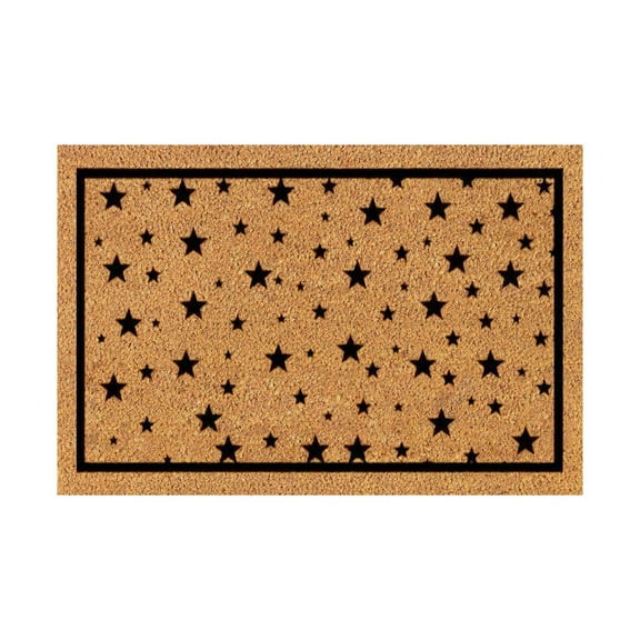 1X Floor Mat Star Printed Brown Floor Mat