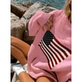 thumbnail image 4 of American Flag Graphic Long Sleeve Round Neck Pullover Sweater (L, Blue), 4 of 6
