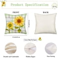 thumbnail image 6 of Spring Sunflower Bee Decorative Throw Pillow Covers 16x16 Inch Set of 4 Outdoor Buffalo Plaid Check Honey Green Pillow Cases Seasonal Decorations Linen Square Pillowcase for Home Sofa Couch, 6 of 6