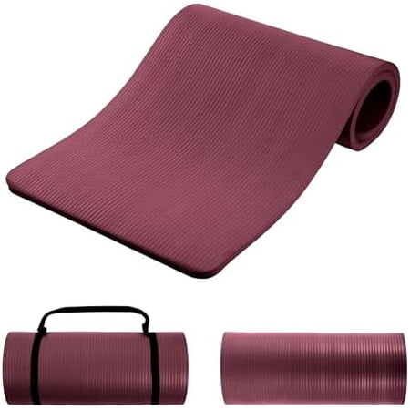 1-Inch Premium Yoga Mat,High-Density NBR Foam,1 Inch Thick Yoga Mat for Superior Cushioning and Joint Protection,Non-Slip for Pilates,Gym & Exercise