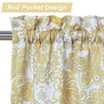 thumbnail image 3 of Tzou Kitchen Curtains Floral Paisley Print Damask Cafe Short Window Treatment Rod Pocket, for Bathroom Bedroom, 3 of 8