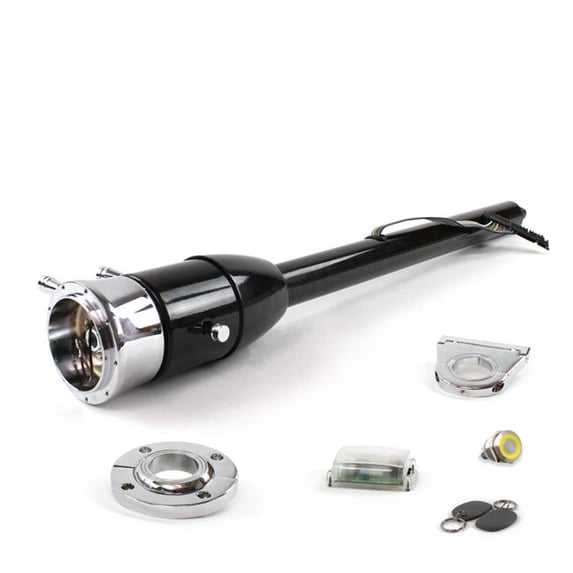 Tilt Column Black - Floor Shift FLR Mount 2.5 in. Drop 9 Hole Yellow Push Button with RFID