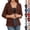 22# Coffee, variant on Crochet Cardigans for Women Lightweight 3/4 Sleeve Open Front Bolero Shrug Summer Dressy Casual Lace Cardigan Sweater (XXL,Red)
